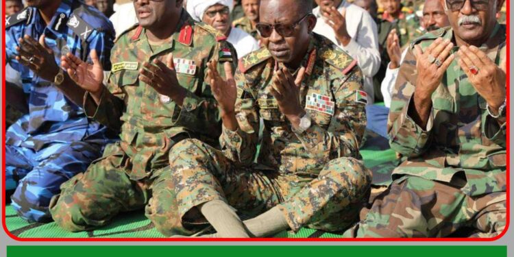 الكباشي يؤدي صلاة العيد مع القوات المرابطة بارتكازات النيل الابيض ويبشر باقتراب ساعة النصر